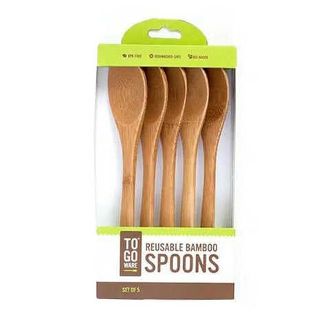 To-Go Ware, Reusable Bamboo Spoons, 5 Count