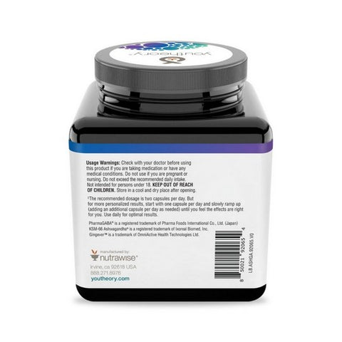 The Humble Co, Ashwagandha + GABA, 60 Vegetarian Capsules