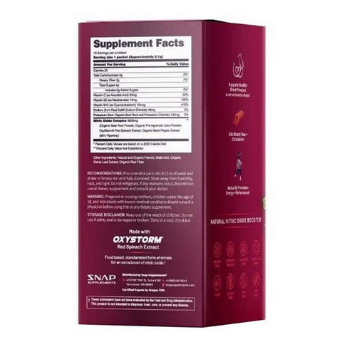 Snap Supplements, Heart Beets Stick Packs, 10 Count