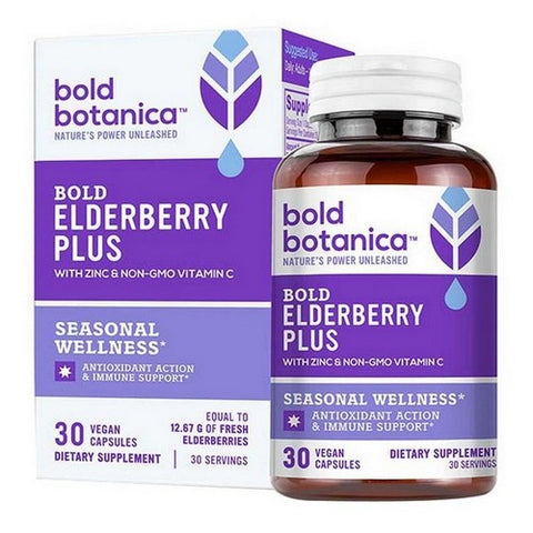 Bold Botanica, Bold Elderberry Plus, 30 Capsules