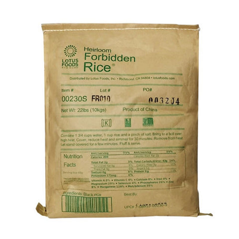 Lotus Foods, Forbidden Black Rice, 22 Lbs