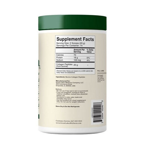 Great Lakes Wellness, Collagen Peptides Unflavored, 10 Oz