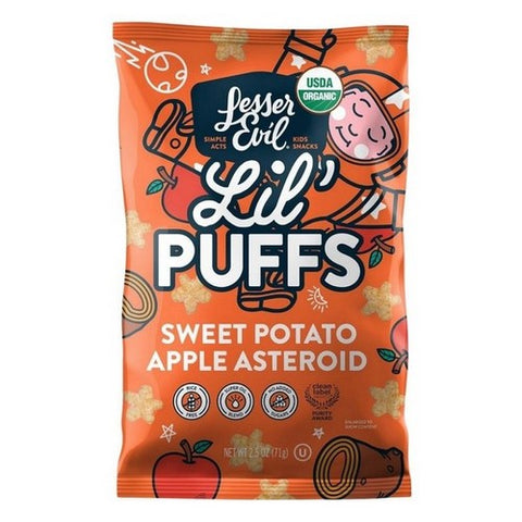 Lesser Evil, Organic Lil Puff Sweet Potato Apple, 2.5 Oz (Case Of 5)