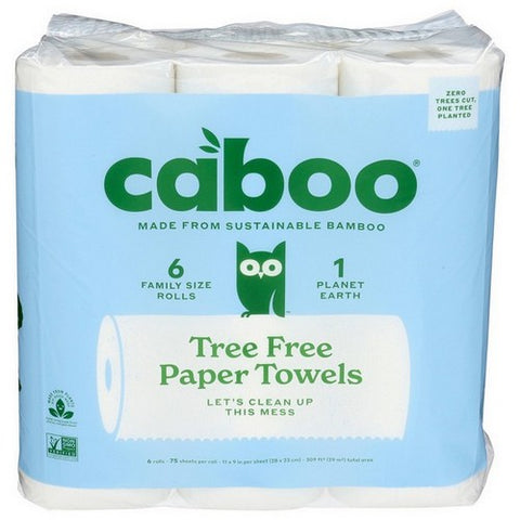 Caboo, Paper Towels Tree Free, 6 Count (Case of 4)