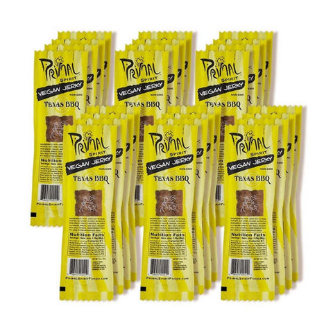 Primal Spirit Foods, Vegan Jerky Meatless Soy Texas BBQ, 1 Oz (Case of 24)