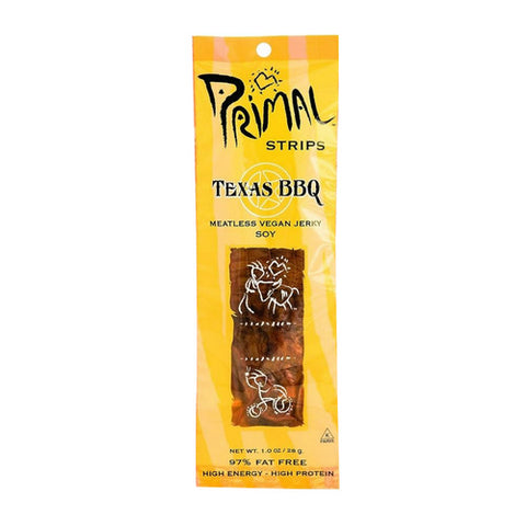 Primal Spirit Foods, Vegan Jerky Meatless Soy Texas BBQ, 1 Oz (Case of 24)
