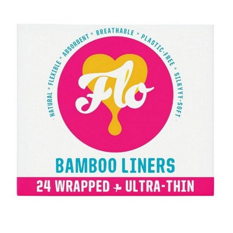 FLO, Organic Bamboo Daily Panty Liners Ultra Thin, 24 Count (Case Of 12)