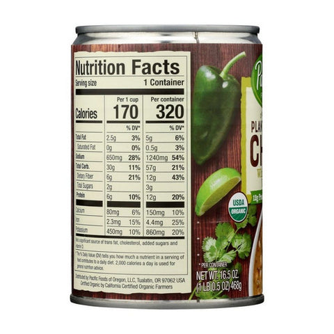 Pacific Foods, Organic Chili White Bean Verde, 16.5 Oz (Case Of 12)