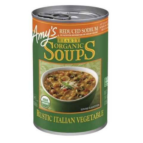 Amys, Organic Hearty Rustic Italian Vegetable Soup Reduced Sodium, 14 Oz (Case Of 12)