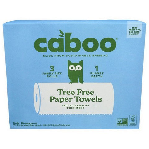 Caboo, Tree Free Paper Towels, 3 Count (Case of 8)