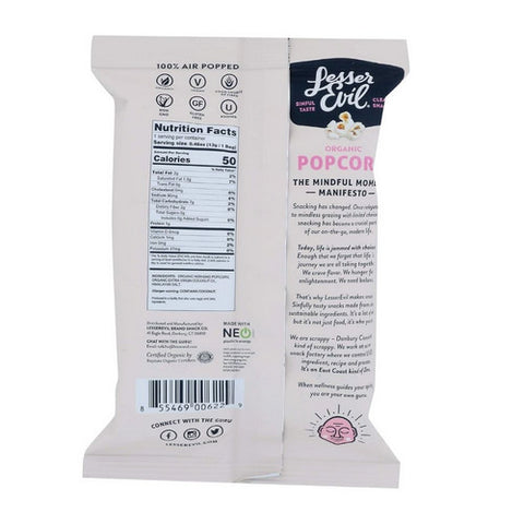 Lesser Evil, Organic Popcorn Himalayan Pink, 0.46 Oz (Case of 96)