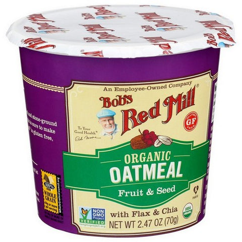 Bobs Red Mill, Oatmeal Cup Organic Fruit And Seed Gluten Free, 2.47 Oz (Case Of 12)