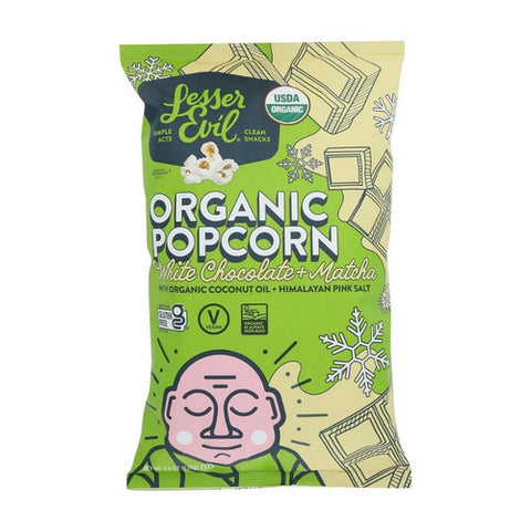 Organic Popcorn White Chocolate And Matcha Bag 4.6 Oz (Case Of 12) by Lesser Evil
