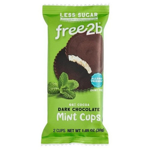 Free2B, Foods Dark Chocolate Mint Cups, 1.05 Oz (Case Of 12)