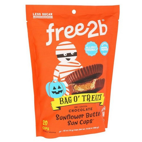 Free2B, Cocoa Chocolate Sunflower Butter Sun Cups, 20 Count (Case Of 12)