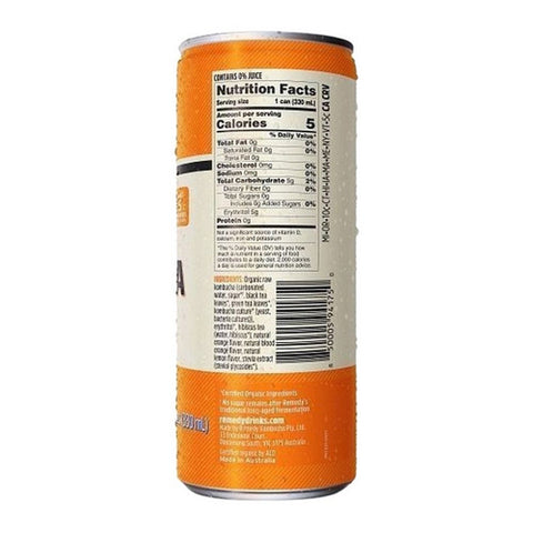 Remedy, Kombucha Orange Splash, 11.2 Oz (Case Of 12)