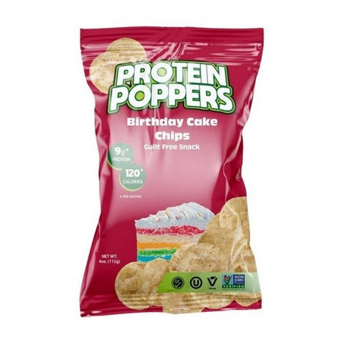Protein Poppers, Birthday Cake Chips, 4 Oz (Case Of 8)