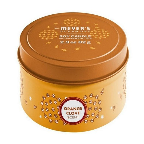 Mrs. Meyer's, Clean Day Tin Candle Orange Clove, 2.9 Oz (Case Of 8)