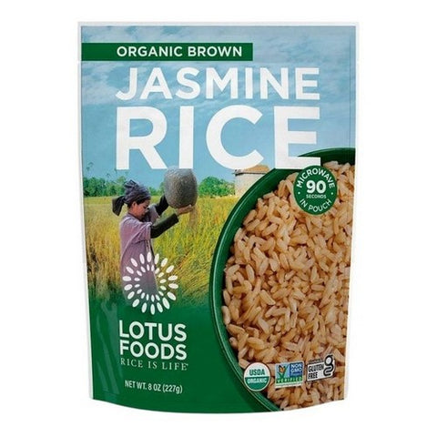 Lotus Foods, Organic Brown Jasmine Heat And Eat Rice Pouch, 8 Oz