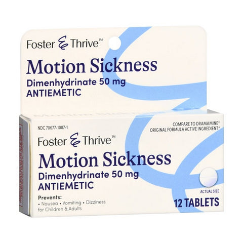 Foster And Thrive, Motion Sickness Dimenhydrinate, 120 Tabs