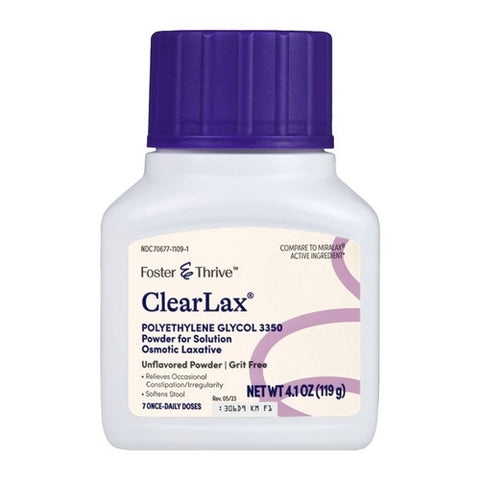 Foster And Thrive, Clearlax Polyethylene Glycol 3350 Powder, 4.1 Oz