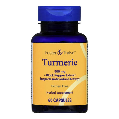 Foster And Thrive, Turmeric + Black Pepper Extract, 500 Mg, 60 Caps