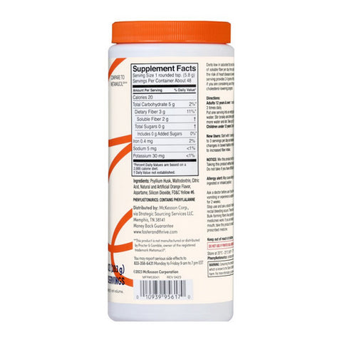 Foster And Thrive, Fiber Powder Sugar Free Smooth Texture Orange, 10 Oz