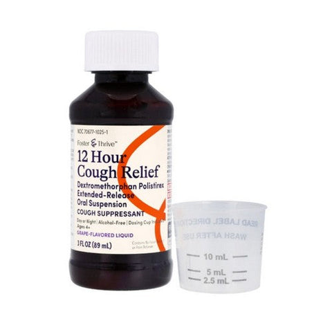Foster And Thrive, 12 Hour Cough Relief Extended Release Oral Suspension Grape, 3 Oz Foster And Thrive