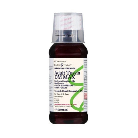 Foster And Thrive, Adult Tussin Dm Max Raspberry & Menthol, 4 Oz Foster And Thrive