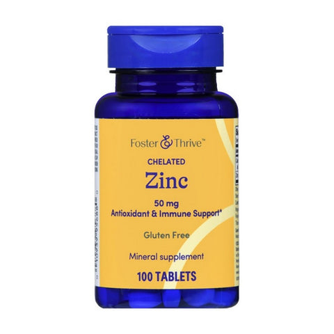 Foster And Thrive, Chelated Zinc, 50 Mg, 100 Tabs