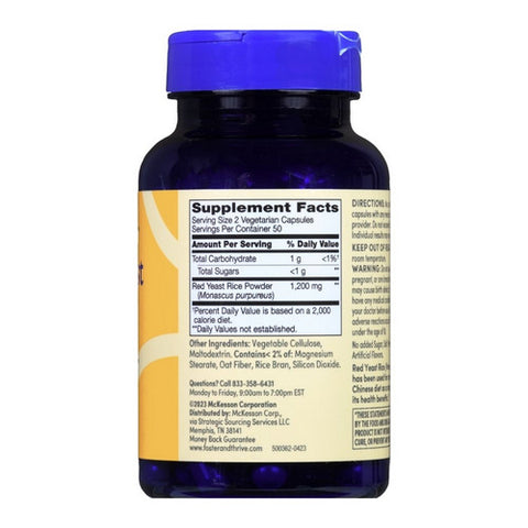 Foster And Thrive, Red Yeast Rice, 600 Mg, 100 Caps