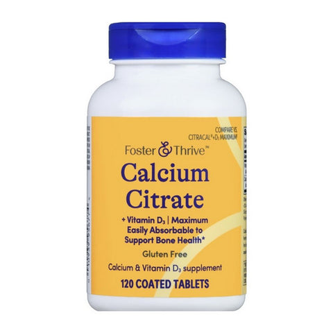 Calcium Citrate Plus Vitamin D3 Maximum Coated 120 Tabs by Foster And Thrive