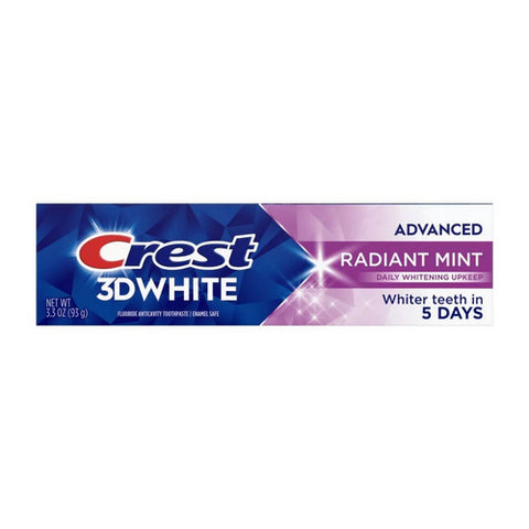3D White Fluoride Anticavity Toothpaste Radiant Mint 3.3 Oz by Crest