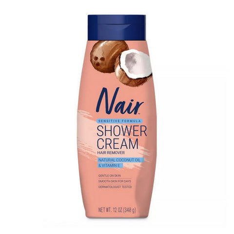 Shower Cream Hair Remover Sensitive Formula Natural Coconut Oil And Vitamin E 12 Oz by Nair