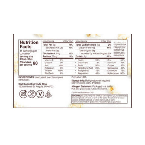 Foods Alive, Nutritional Yeast Simple Cheesy Shaker, 6 Oz