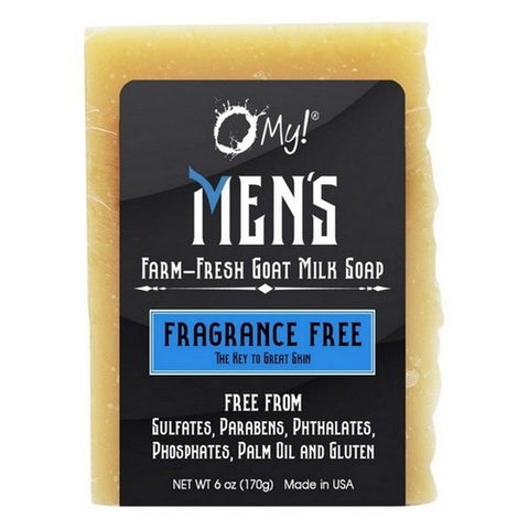 O MY!, Goat Milk Soap Bar Mens Fragrance Free, 6 Oz