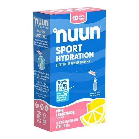 Nuun, Sport Hydration Electrolyte Powder Pink Lemonade, 1.7 Oz / 10 Packets