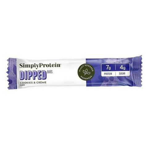 Simply Protein, Dipped Snack Bars Cookies And Creme, 0.88 Oz X 5 Count (Case Of 6)