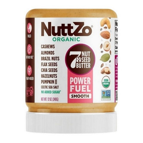 Nuttzo, Organic 7 Nut And Seed Butter Paleo Power Fuel Smooth, 12 Oz (Case Of 6)