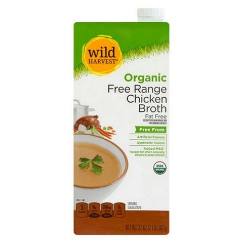 Wild Harvest, Organic Free Range Chicken Broth, 32 Oz (Case Of 12)