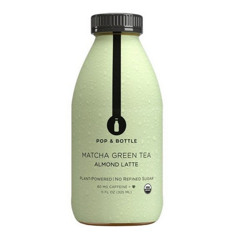 Pop & Bottle, Matcha Green Tea Almond Latte, 11 Oz (Case Of 6)