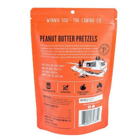 Winnie Lou, Peanut Butter Pretzels Dog Treat, 4 Oz (Case Of 6)