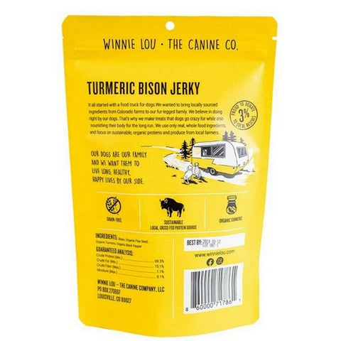 Winnie Lou, Turmeric Bison Jerky Dog Treat, 2.5 Oz (Case Of 6)