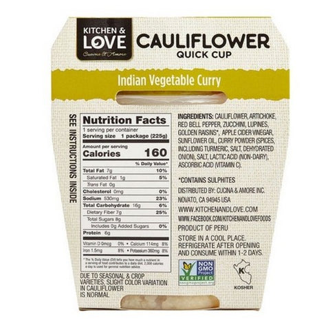 Kitchen And Love, Cauliflower Peruvian Vegetable Ceviche, 7.9 Oz (Case Of 6)