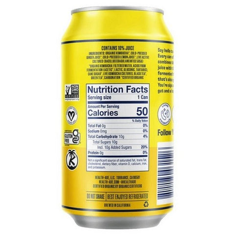 Health-Ade, Kombucha Ginger Lemon Tea, 11.5 Oz X 4 Count (Case Of 6)