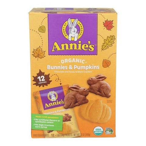Annie's Homegrown, Organic Chocolate And Honey Bunnies And Pumpkins, 1 Oz X 12 Count (Case Of 4)