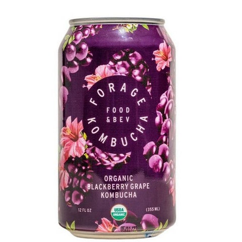 Forage Kombucha, Organic Blackberry Grape Kombucha, 12 Oz(Case Of 12)