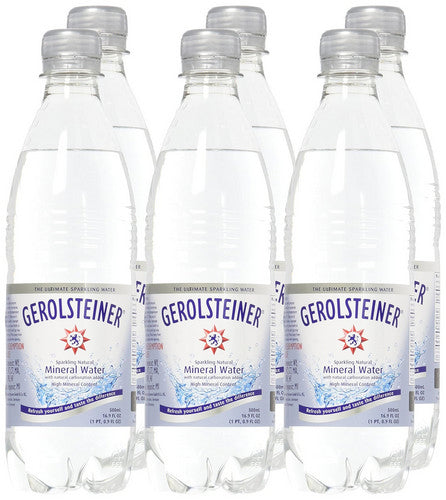 Gerolsteiner, Sparkling Natural Mineral Water, 16.9 Oz X 6 Count (Case Of 4)
