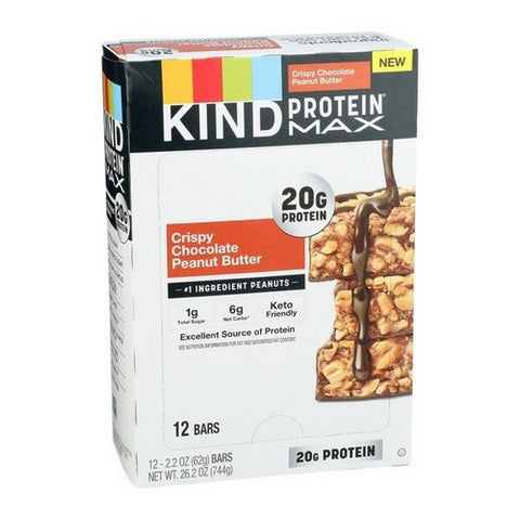 Kind, Protein Max Crispy Chocolate Peanut Butter, 2.2 Oz X 12 Count (Case Of 12)