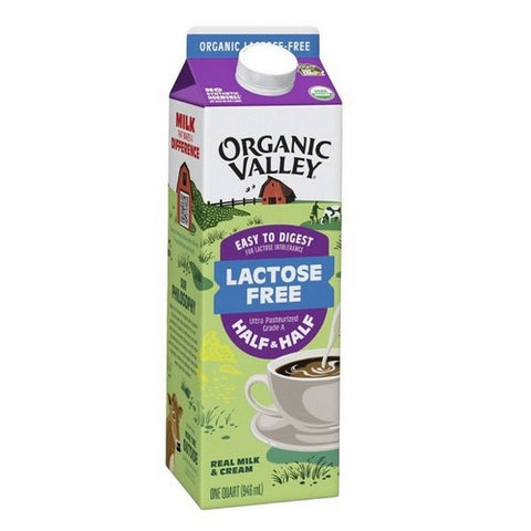 Organic Valley, Lactose Free Half And Half, 32 Oz (Case Of 12)